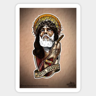 Jesus shaves Sticker